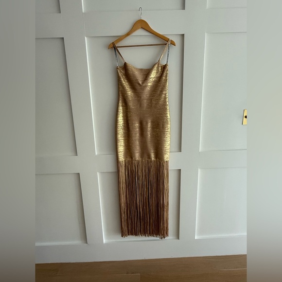 Herve Leger Gold Dress - size medium, gorgeous - Picture 2 of 14